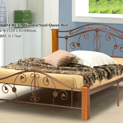 KD 2506 SERENA Wooden/Steel Queen Bed