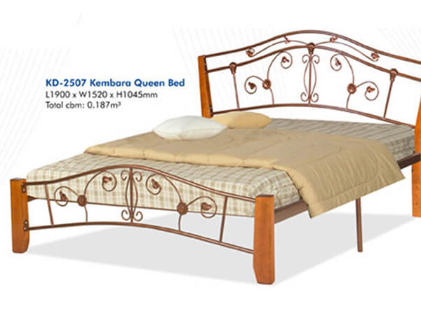 KD 2507 KEMBARA Wooden/Steel Queen Bed