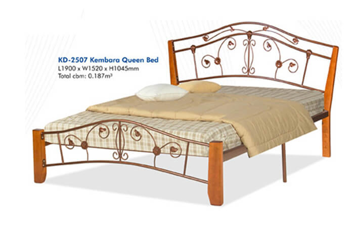 KD 2507 KEMBARA Wooden/Steel Queen Bed