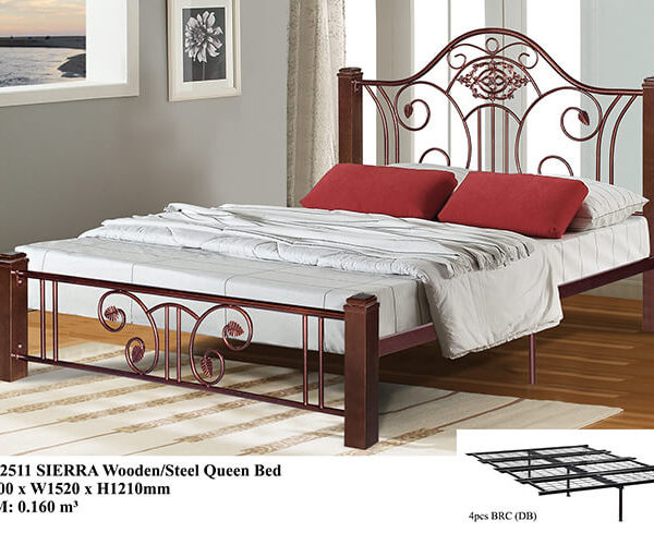 KD 2511 SIERRA Wooden/Steel Queen Bed