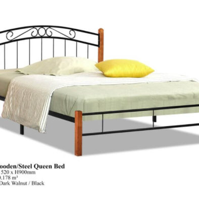 KD 30 Wooden Steel Queen Bed