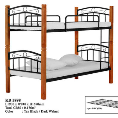 KD 5998 Wooden/Steel Double Decker Bed