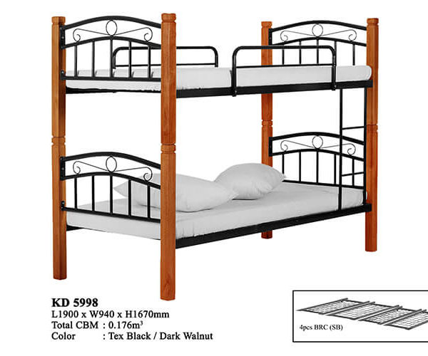 KD 5998 Wooden/Steel Double Decker Bed