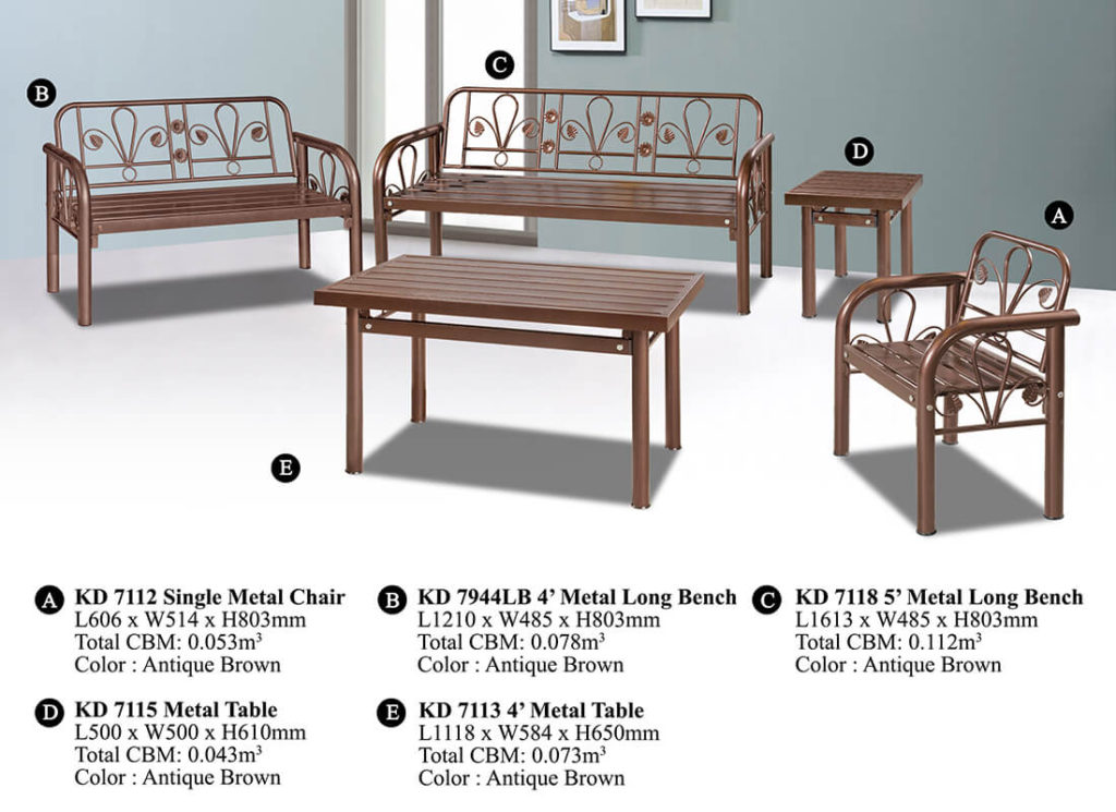 KD 7944 Metal Sofa Set (1+2+3) – Domica Furniture