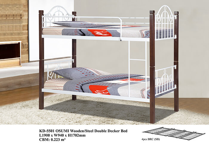 KD 5501 Wooden/Steel Double Decker Bed