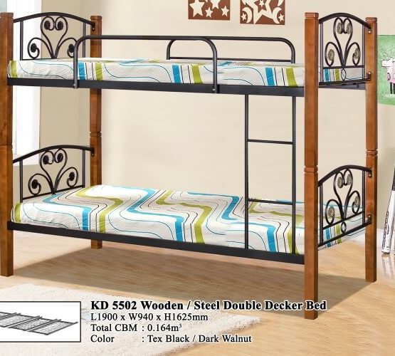 KD 5502 Wooden/Steel Double Decker Bed