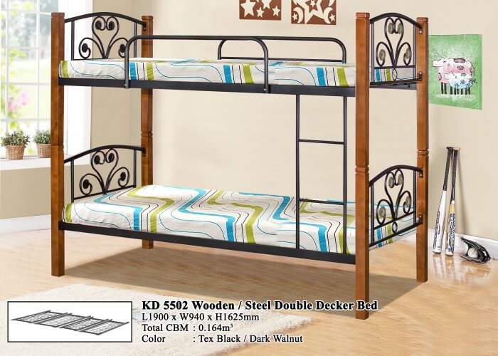 KD 5502 Wooden/Steel Double Decker Bed