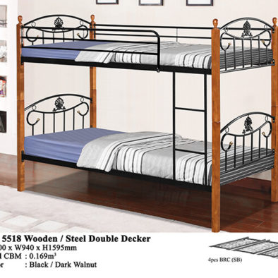 KD 5518 Wooden/Steel Double Decker Bed