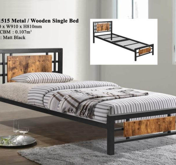 KD 1515 Metal/Wooden Single Bed